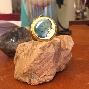 Crescent Moon Locket Pendant
